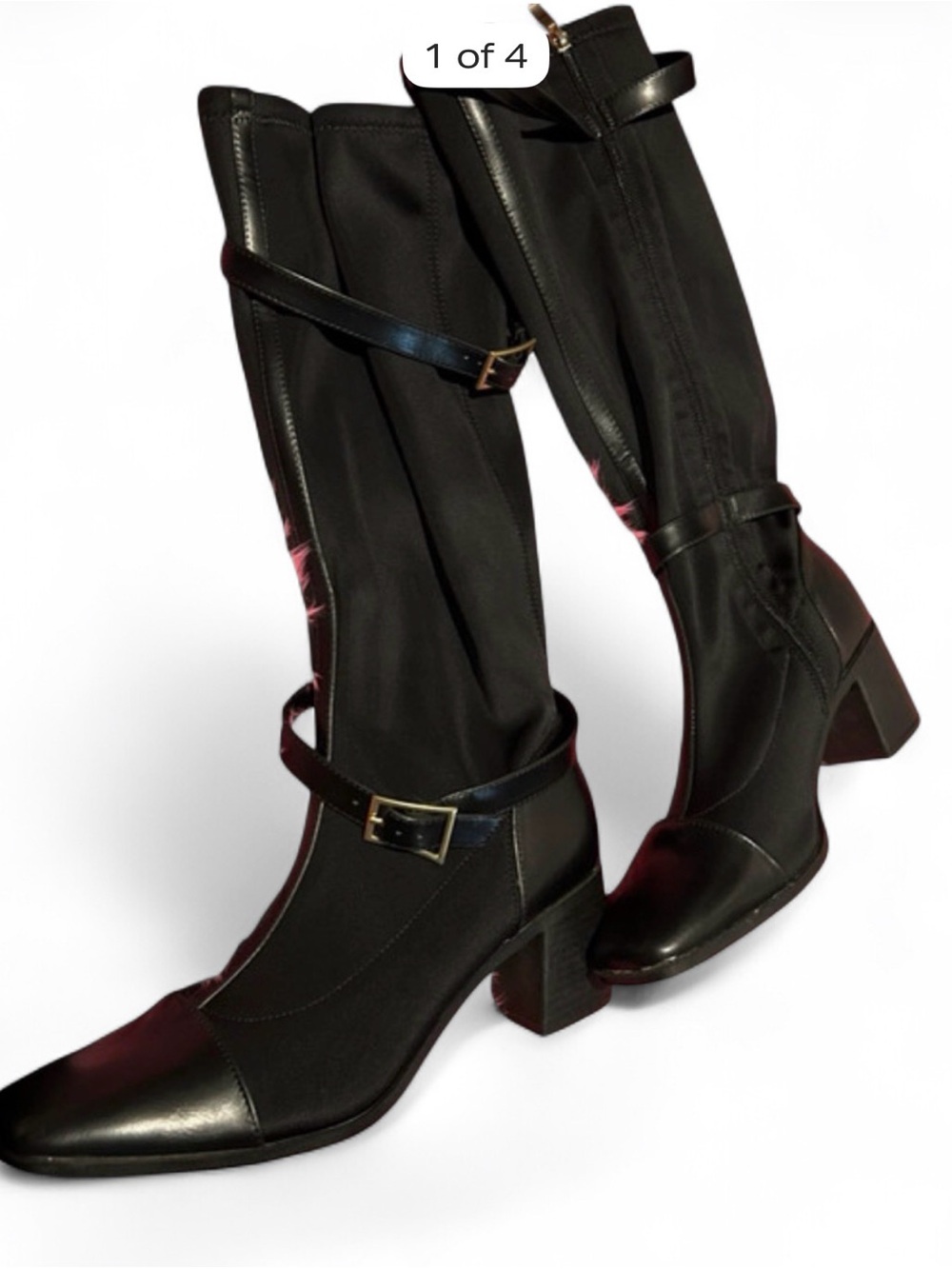Classic Black Mid-Calf Heel Boots - Women